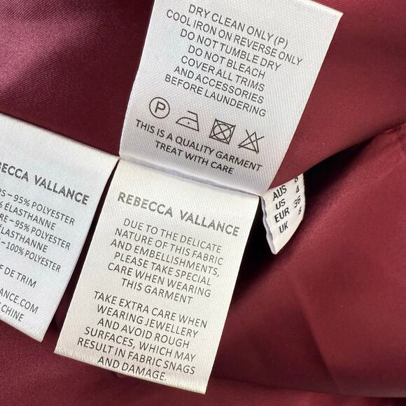 Rebecca Vallance Zelda Bow-Detailed Sequined Midi Dress Red US 4 - Picture 13 of 13